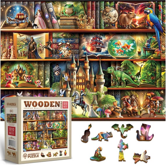 Wooden Jigsaw Puzzle “stories on Every Shelf” – 1000 Piece Wooden