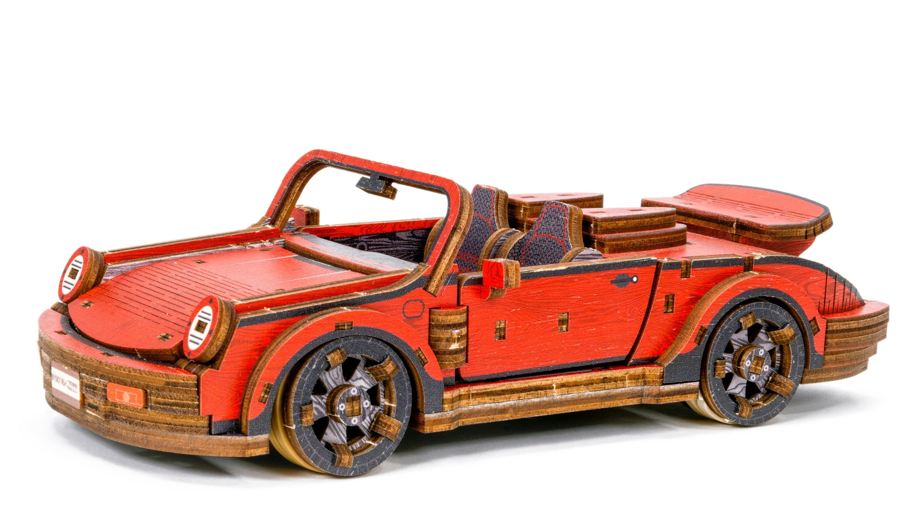 WOODEN.CITY Roadster Edizione Limitata | Kit Modello Auto In Legno 3D Fai Da Te | 115 Pezzi Meccanici