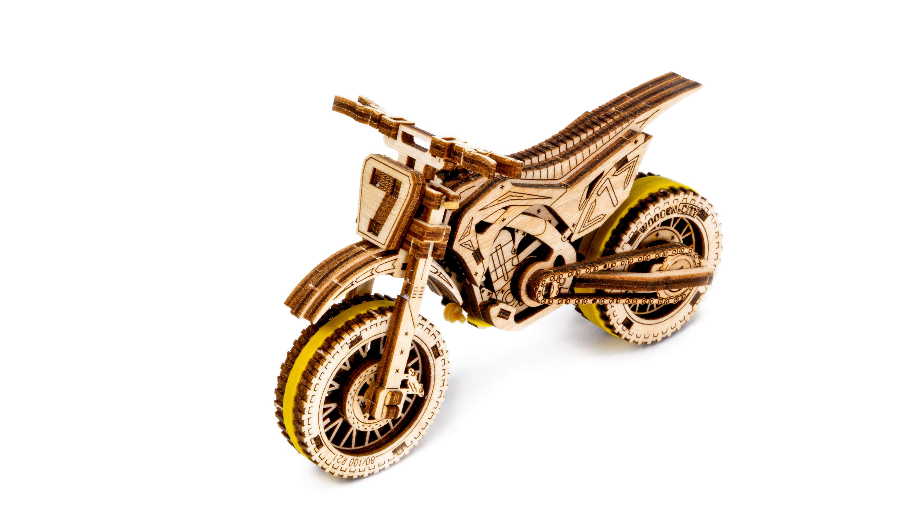 Holzmodellbausatz Motorrad 3D Holzpuzzle WOODEN CITY® MotoCross 