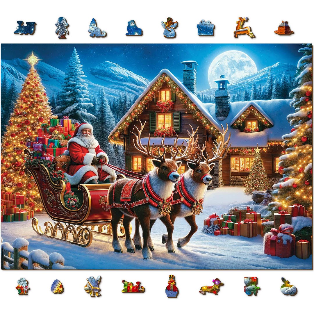 Wooden Christmas Puzzle 500 Pieces Unique Unusual Jigsaw Puzzles With