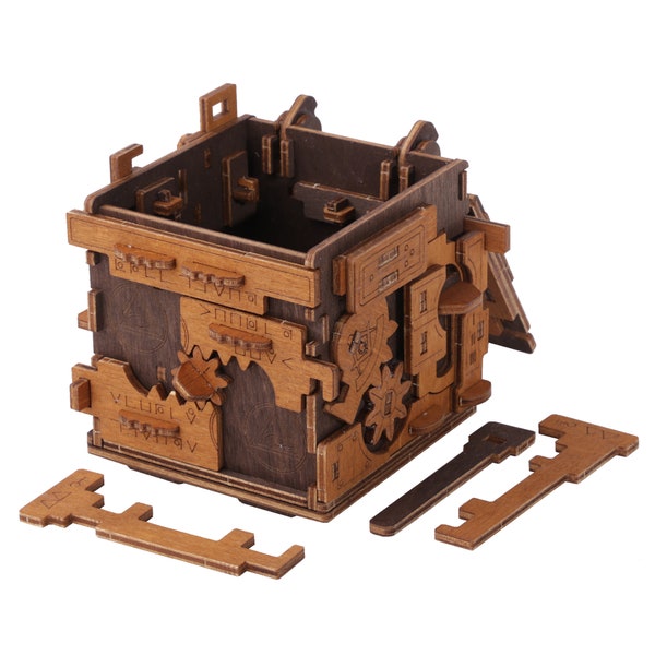 Escape Room Puzzle Box | Escape Puzzle | Puzzle Boxes with Hidden Compartments | Model Kit | Puzzle Brain Teasers for Adults Wooden.City