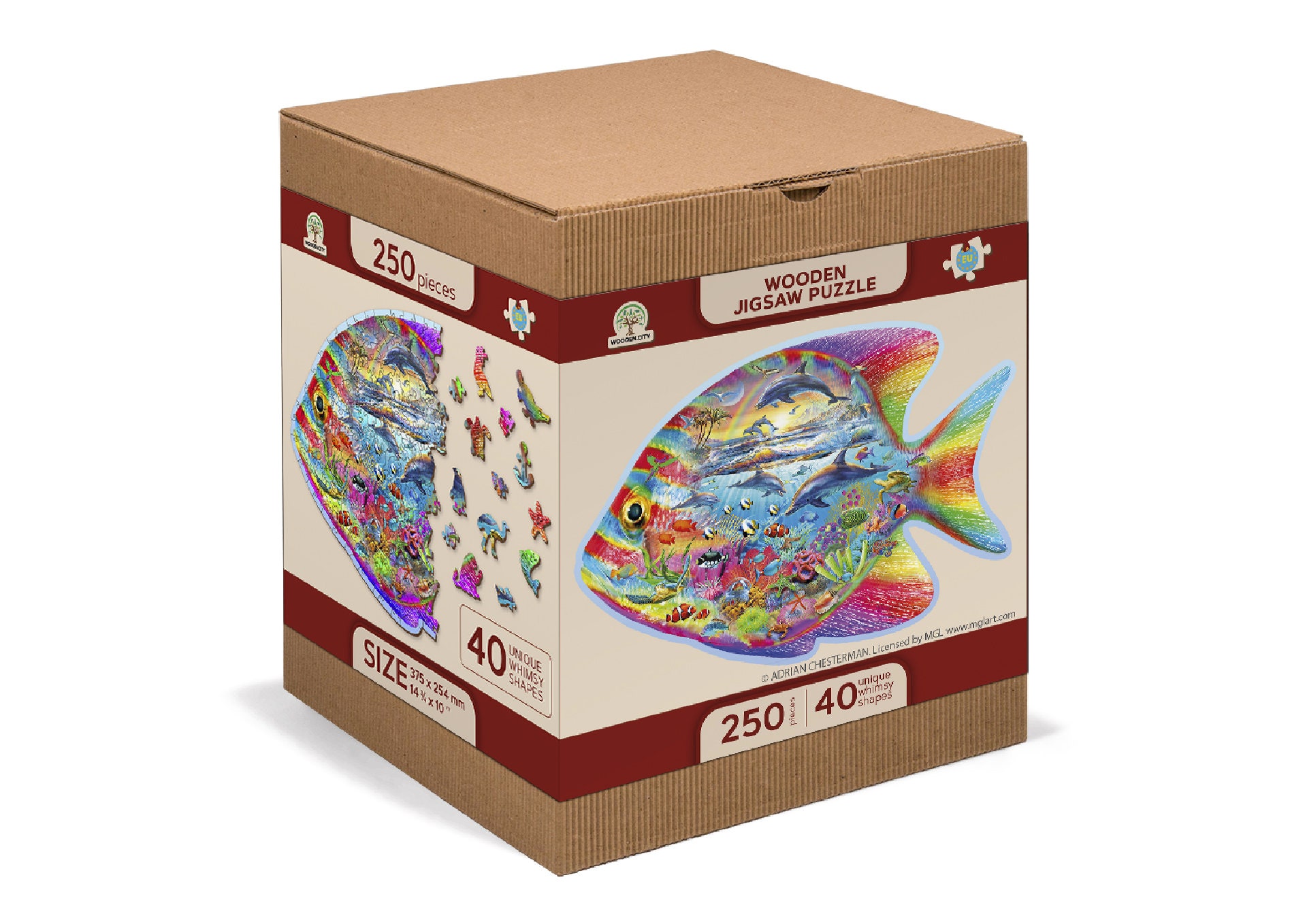 Wooden Puzzle 250 Pieces magic Fish Puzzles for Adults Unique Puzzles  Family Gifts 