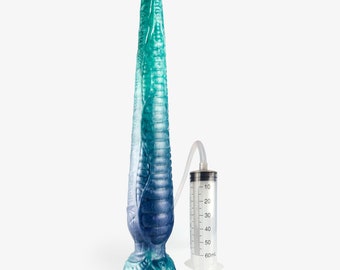 The Ejaculating Depth Trainer Dildo - Squirting Fantasy Silicone Sex Toy with Cum Tube - Anal Probe - Mature