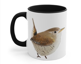 Wren Ceramic,Accent Coffee Mug, 11oz for bird lovers, British birds gift for nature lovers