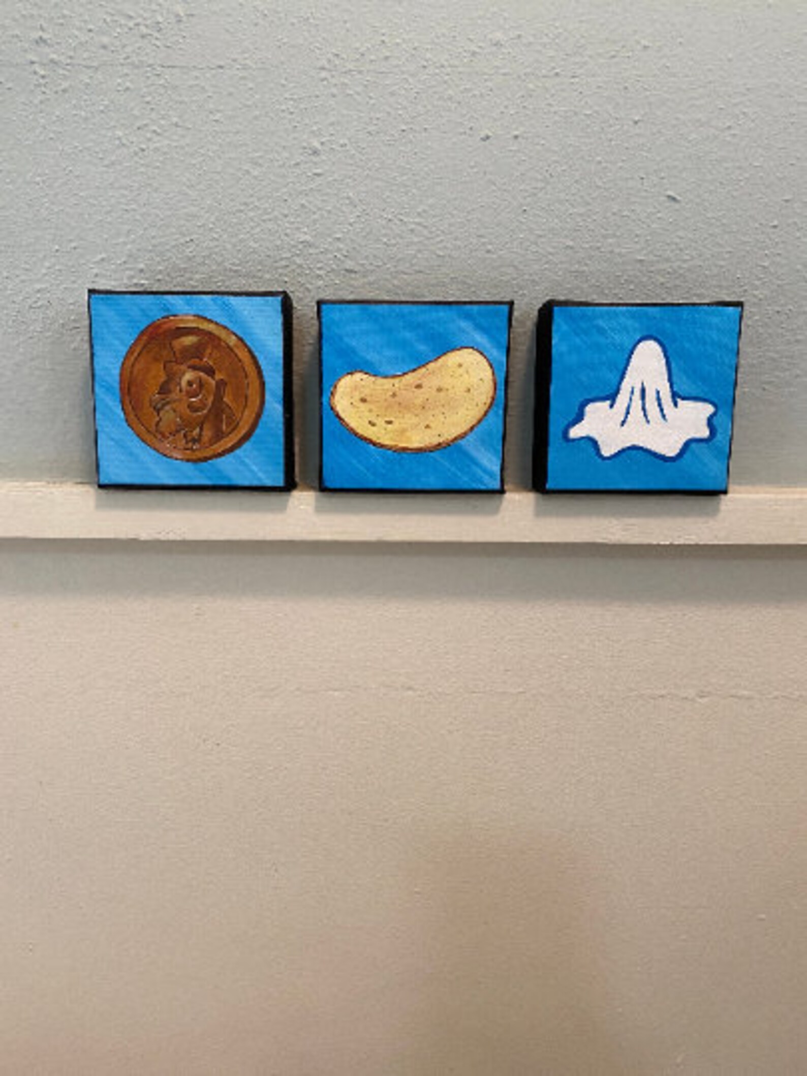 Penny Chip and Used Napkin friends Spongebob Painting Etsy