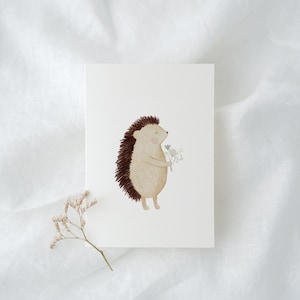 Postkarte Blumenigel Ida | Grußkarte Igel Blumen Kindergeburtstag Karte Grüße Geburtstag Geschenkidee Dankeskarte Geburtstagskarte Muttertag