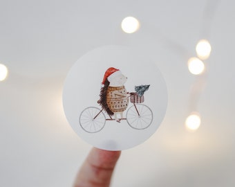 Aufkleber Weihnachten Set 10 Stk. Fahrradigel | Weihnachtsaufkleber, Sticker, Geschenkverpackung, Weihnachtszeit