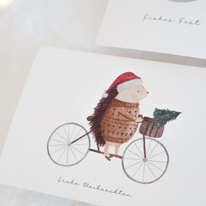 Weihnachtskarten 5er Set Aquarell Klappkarten Karte Weihnachten Postkarte Grußkarte Frohe Weihnachten Geschenk Kartenset Weihnachtspost Bild 10