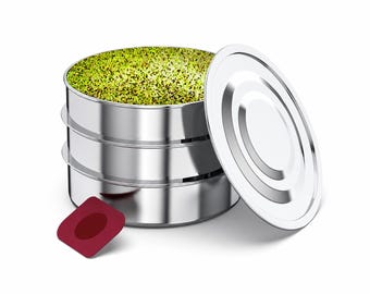 ZESTIGREENS Stainless Steel 3-Tier Stackable Seed Sprouter Kit with Lid – Germination Tray for Broccoli, Alfalfa & Mung Bean Sprouts