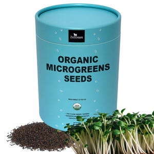 Superfood Microgreen Seeds Mix  | Heirloom Non GMO Organic Broccoli, Kale, Kohlrabi, Arugula & Cabbage Seeds in Bulk Resealable Containers