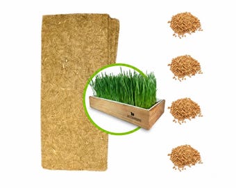 Cat Grass Refills for ZestiGreens Self Watering Cat Grass Kit - 4 Mats and 4 Cat Grass Seed Packets Enough for more than 2 months!