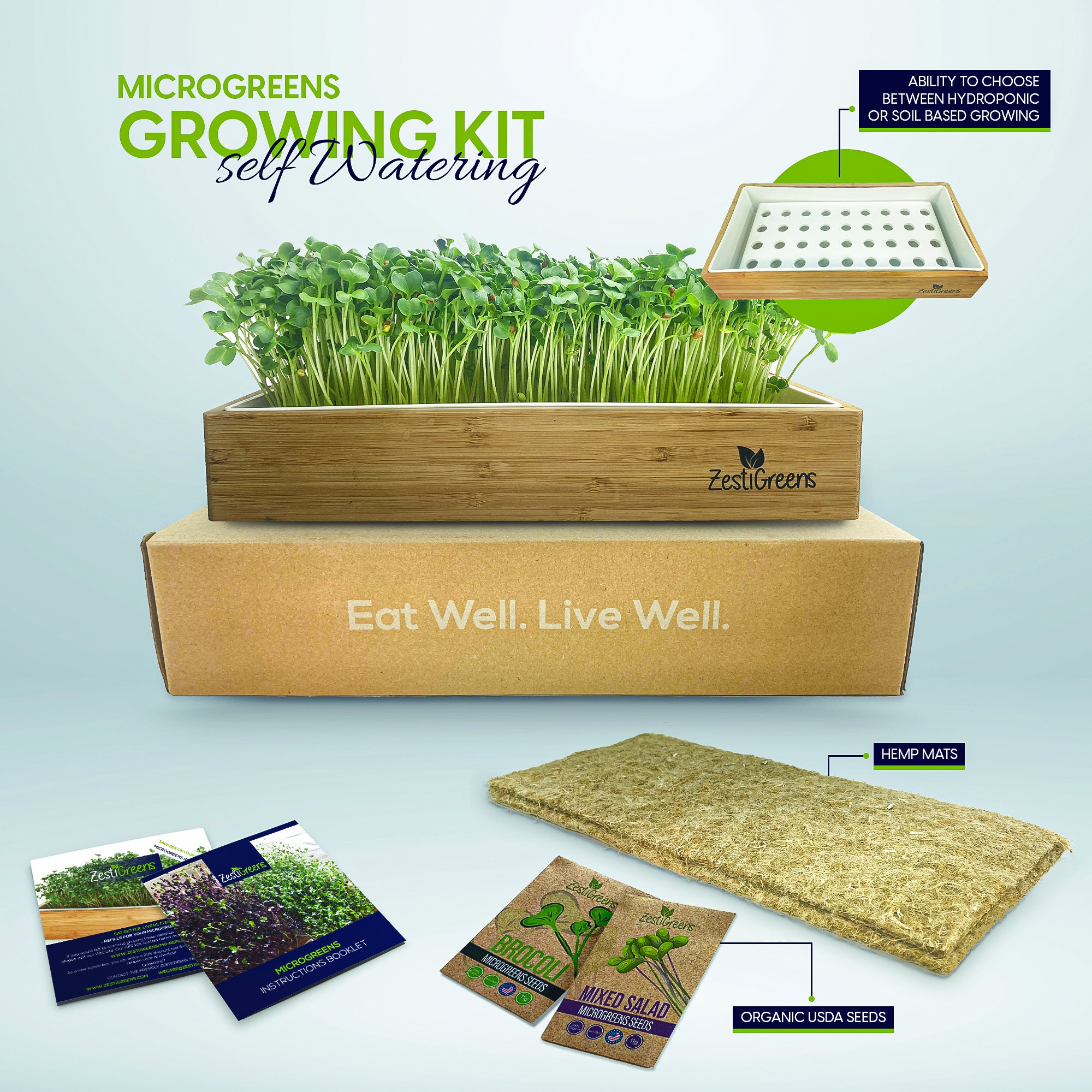 Microgreens Growing Kit self Watering With Mats & Organic Etsy