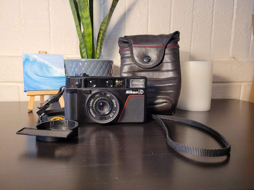 Nikon L35AD 35mm Film Camera With Camera Sleeve, Camera