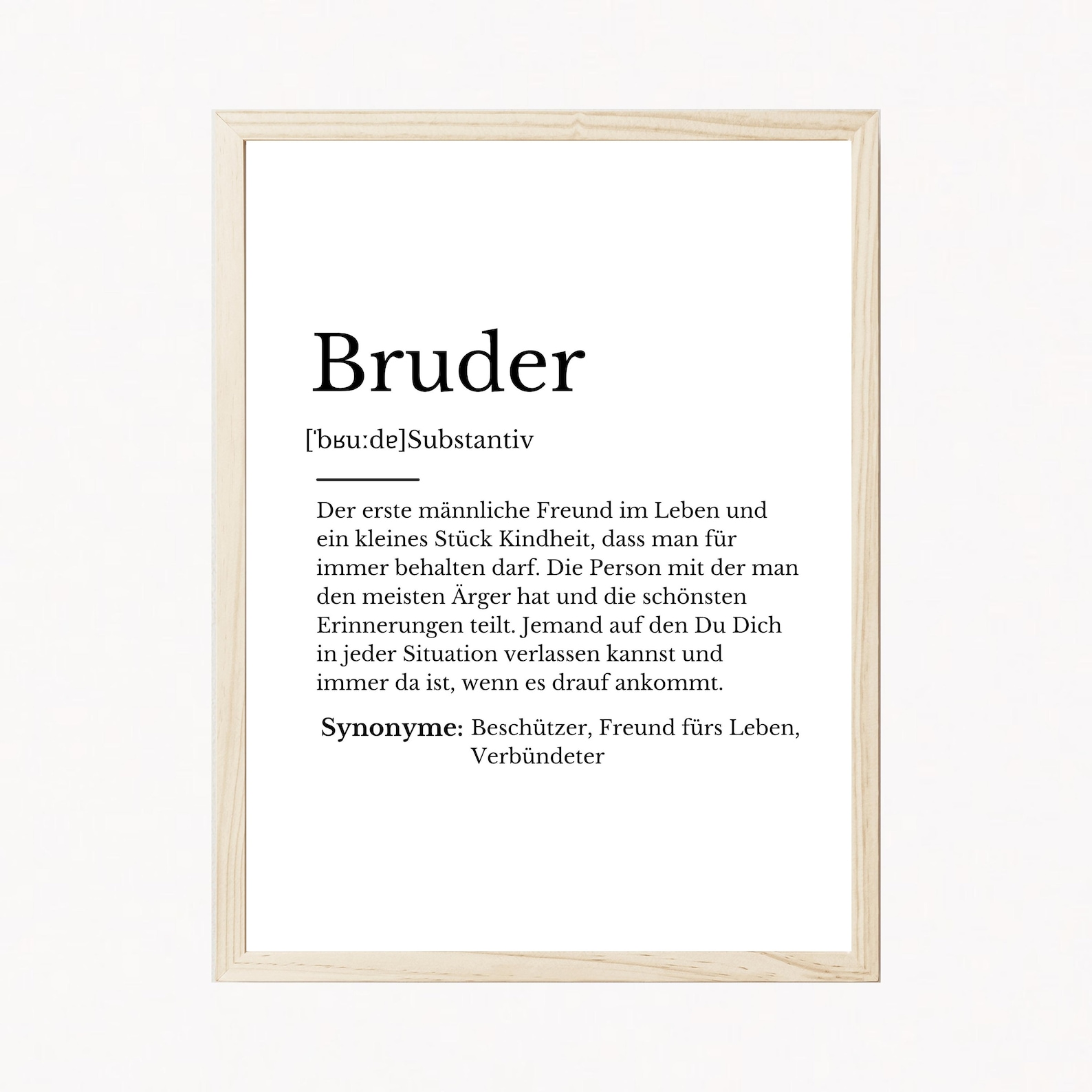 Beste Bruder Definition Poster Bruder Geschenk zum Bedanken Etsy