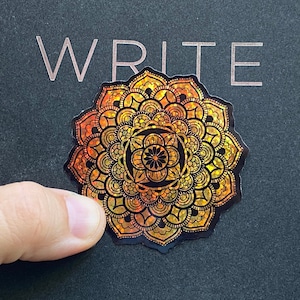 MANDALA sticker Holografische glitter voor yoga beoefenaar cadeau voor haar scrapbooking | waterdichte waterbottle telefoon laptop