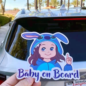 Naklejka Baby on Board prezent dla mamy | winylowa naklejka na samochód