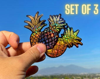 Pegatina HOLOGRÁFICA Piñas brillo para scrapbooking / botella de agua impermeable teléfono celular laptop calcomanía