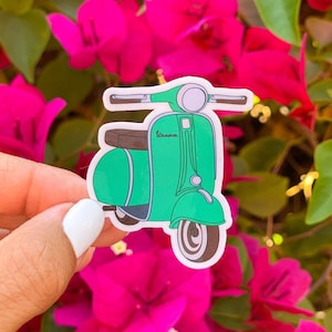 Pegatina vespa verde de LUCA de Pixar / lavavajillas impermeable calcomanía segura para botellas de agua coche lonchera portátil portátil tablet iPhone