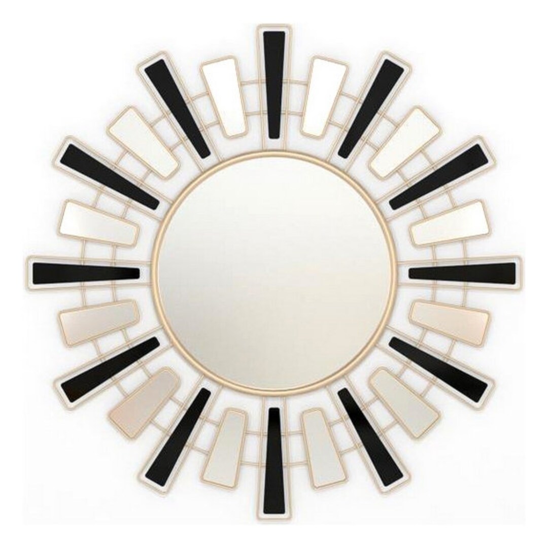 Black and Gold Mirror Accent Mirror Feature Wall Art Deco Large Wall ...