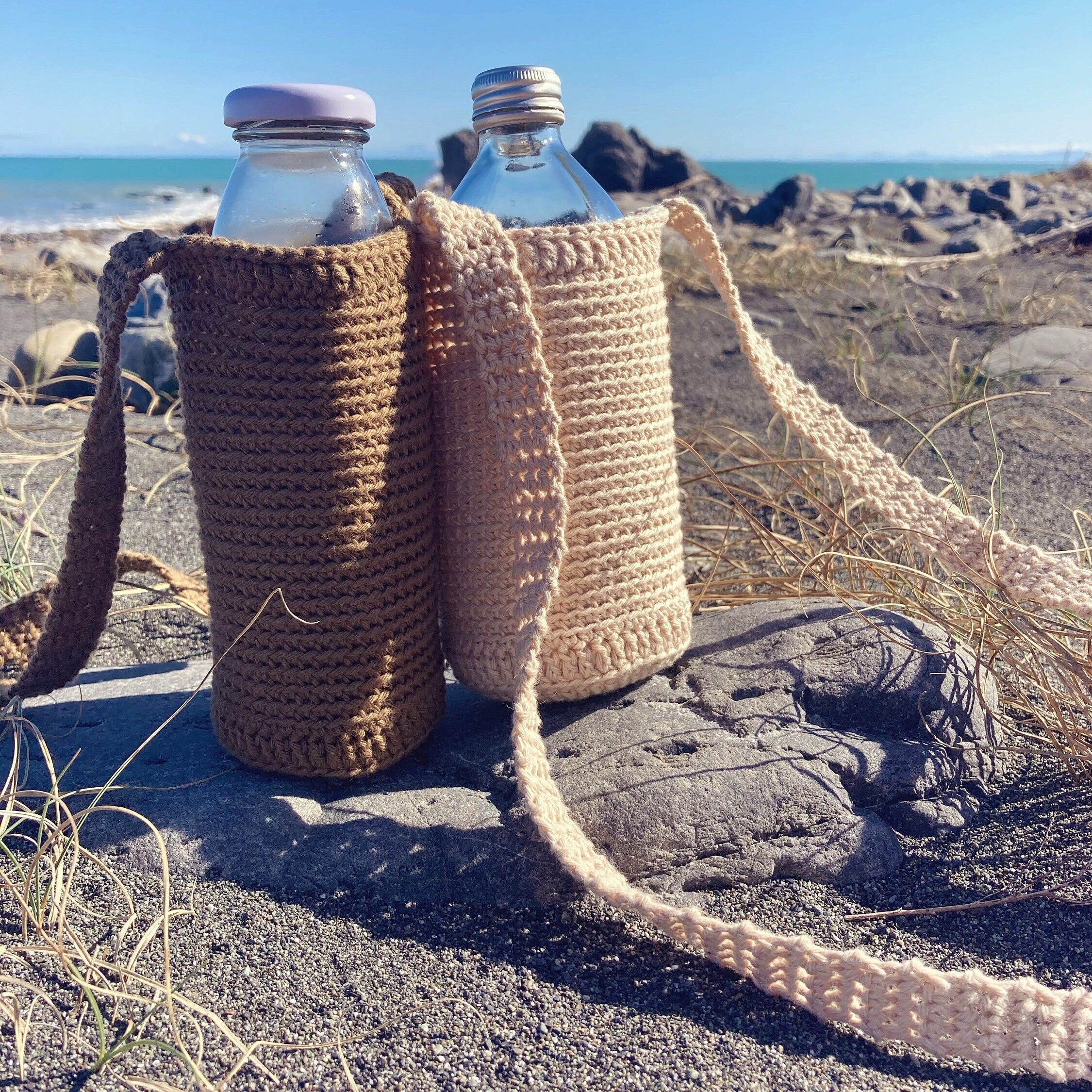 40 Crochet Water Bottle Holder Patterns for On the Go 19 Crochet Water Bottle Holder Easy Crochet Pattern Crochet