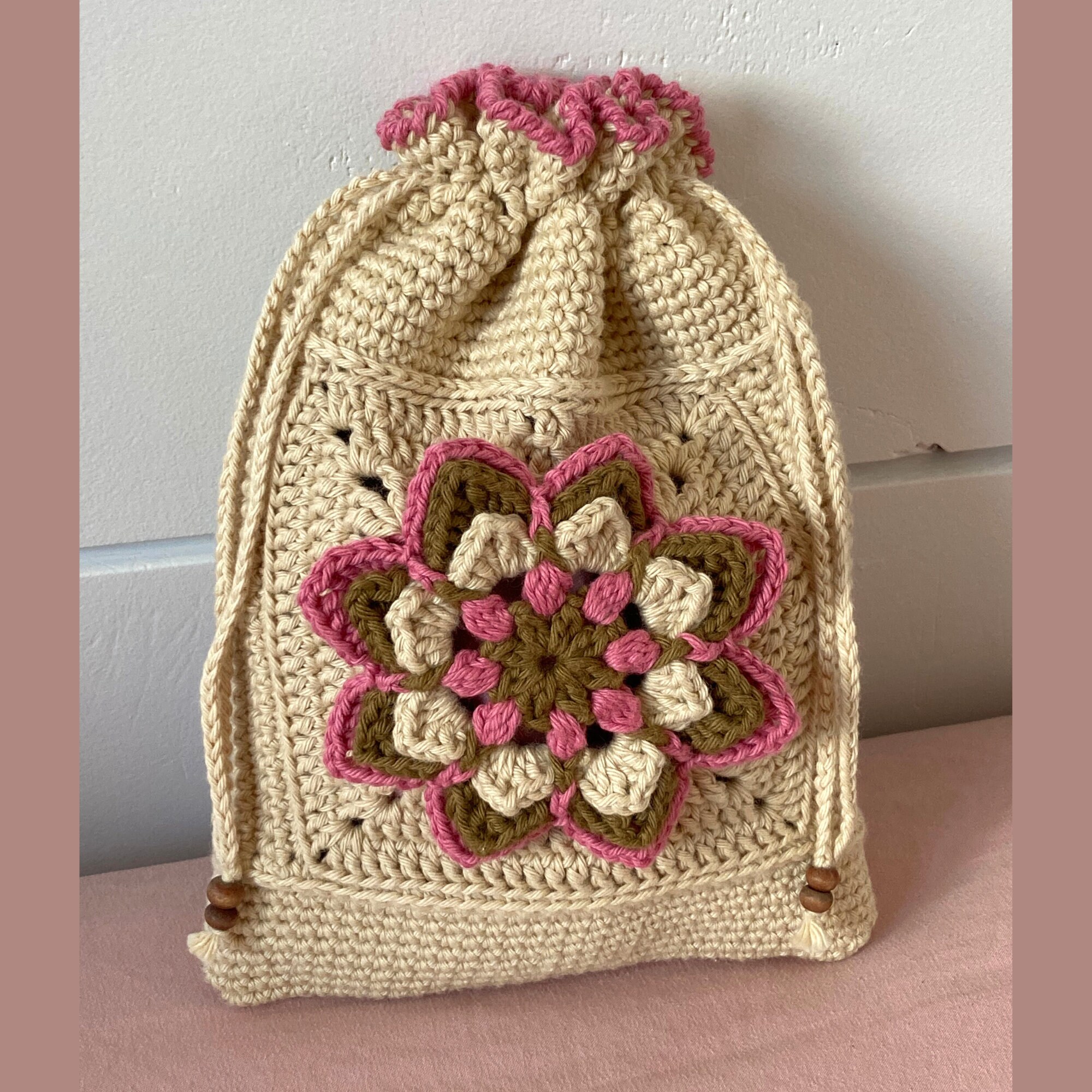 Crochet Flower Pouch Bag EASY Pattern PDF Digital Download Crochet