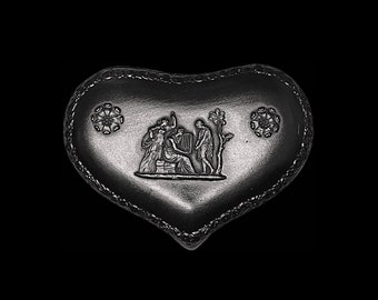 Black Heart Shaped Box | Wedgwood Heart Trinket Box | Dark Decor | Ceramic Jewellery Box | Keepsake Storage | Gothic Decor