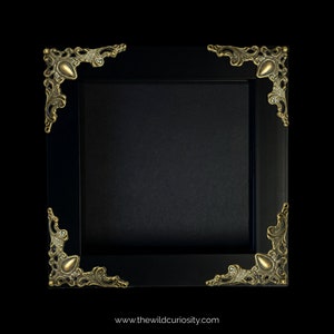 Black Deep Shadow Box Display Frame | Ornate Baroque Style Corners | Box Frame | Gothic Decor | Wall Art