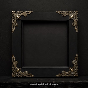 Black Deep Shadow Box Display Frame | Ornate Baroque Style Corners | Box Frame | Gothic Decor | Wall Art
