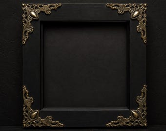 Black Deep Shadow Box Display Frame | Ornate Baroque Style Corners