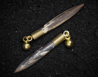 Jurassic Jewellery: Genuine Fossil Belemnite Studs | 1x Pair | Fossilised Points | Gothic Handmade Jewellery | Gift Ideas