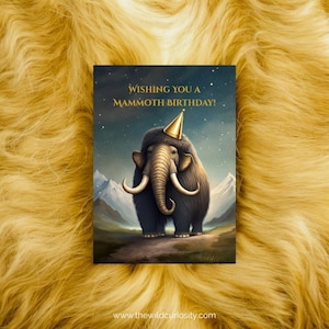 Ich wünsche Ihnen eine Mammut-Geburtstags-Karte | A6 Karten | Mammut Geschenke | Geburtstagskarten | Dinosaurier-Grußkarten