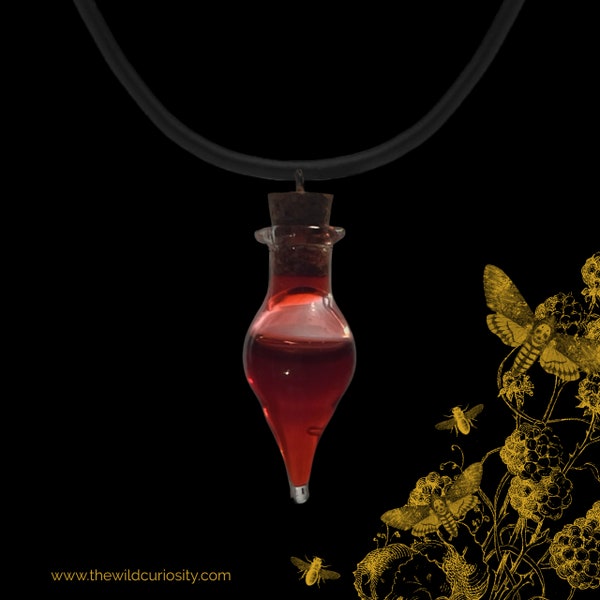 Blood Vial Pendant | Select Style | Vampire |Halloween | Gothic Handmade Jewellery | Spooky Necklace | Gift Ideas