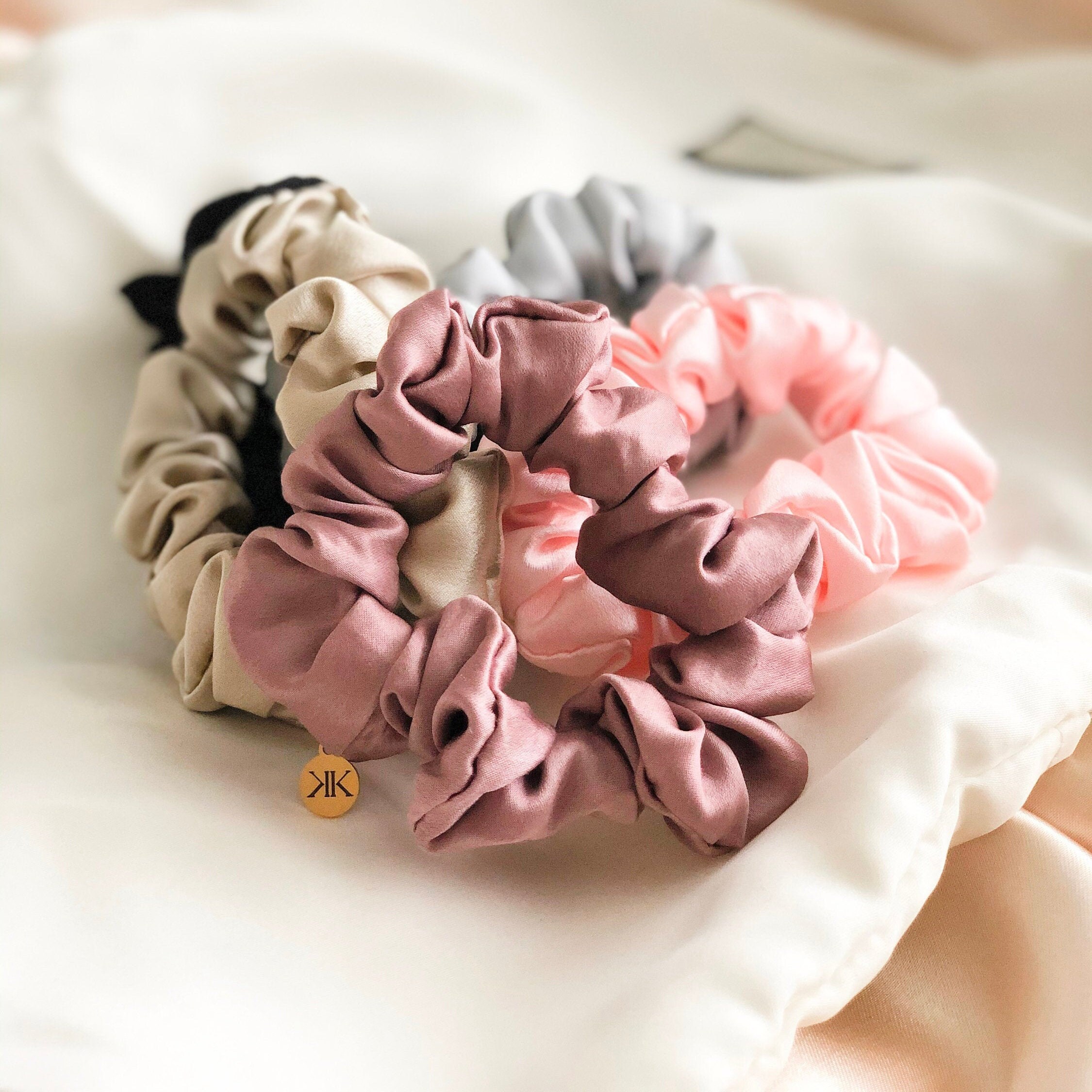 100 Pure Silk Scrunchies 3 sizes Etsy