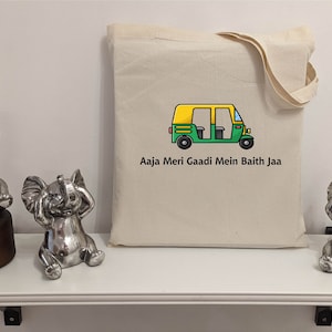 Aaja Meri Gaddi Mein Baith Jaa Sac fourre-tout réutilisable 100 % coton