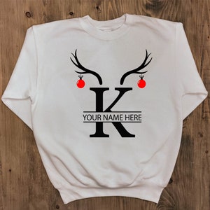 Personalised Reindeer Antler/Bauble Unisex Adult Christmas Jumper