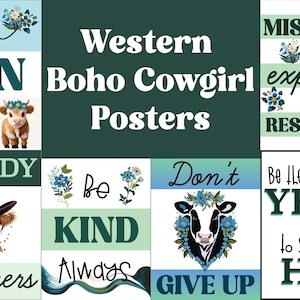 Western Cowgirl Classroom Posters  - Boho Cowgirl Posters - Classroom Theme - Motivational Classroom Posters - Cowgirl Classroom Theme