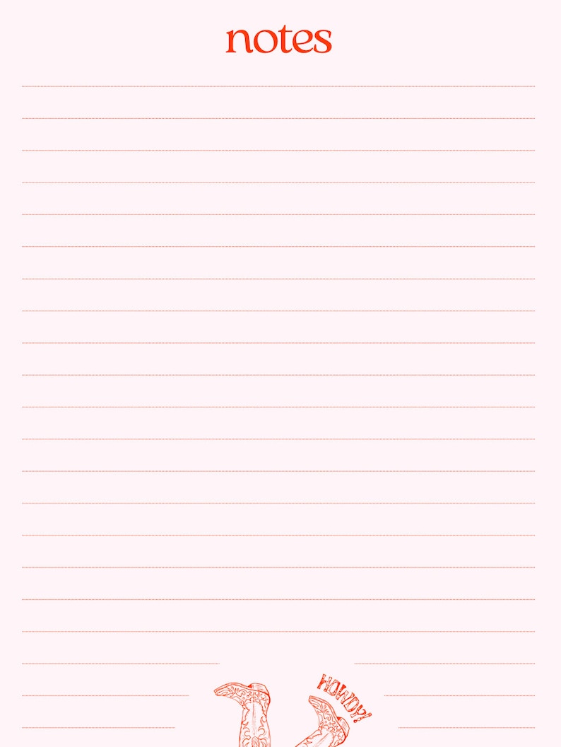 Howdy Notepad Weekly Planner - Western Cowgirl - Digital Download - Weekly Planner ...