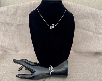 Flowering Branches Stainless Steel Bracelet & Necklace Set