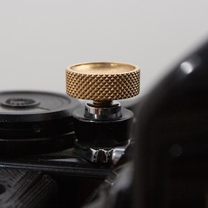 Solid Brass Soft Shutter Release Button // HipSqr The Spike MK II // Combo Hotshoe Cover & Shutter Button // Perfect Gift for Photographers
