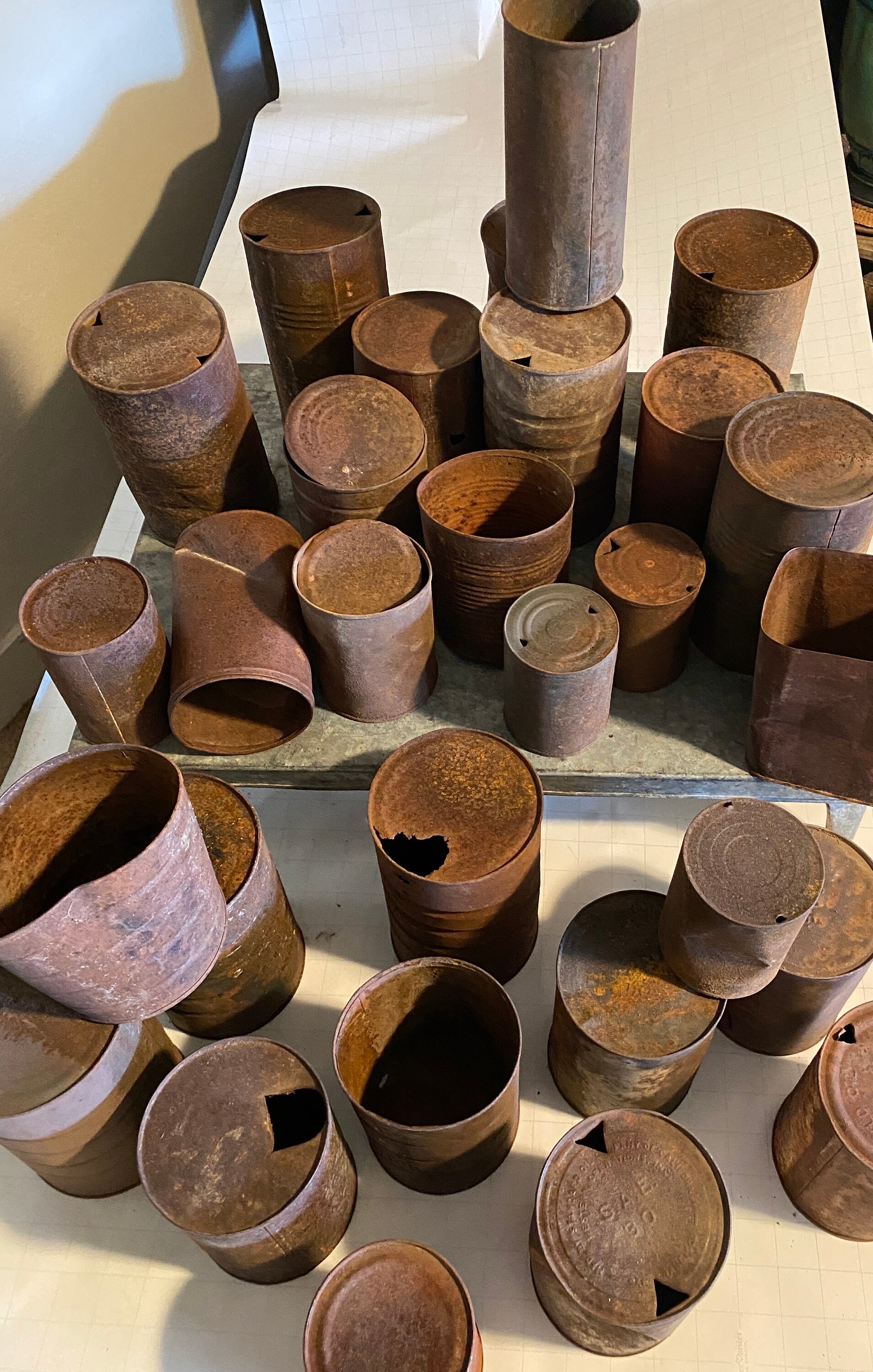 Rusty Cans Vintage Rusty Cans Old Metal Cans Rustic Cans Etsy