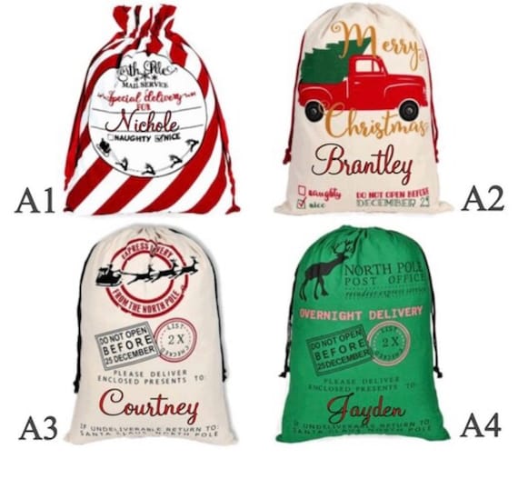Santa Sack Personalized Large, Custom Santa Sack, Christmas Gift Bag, Christmas Gift for Kids, large Santa Sack, Chritmas gift bags fabric