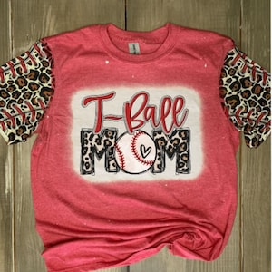 T-ball Mom Bleached Shirt, Tee-Ball Mama t-shirt, Tball Mom Tee, Bleached shirt, Baseball Shirt