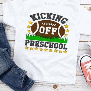 Kicking Off PreK Shirt, Pre K shirt Girl, Pre K Shirt Boy, Back to school shirt, Toddler Preschool, First day of school, Football shirt