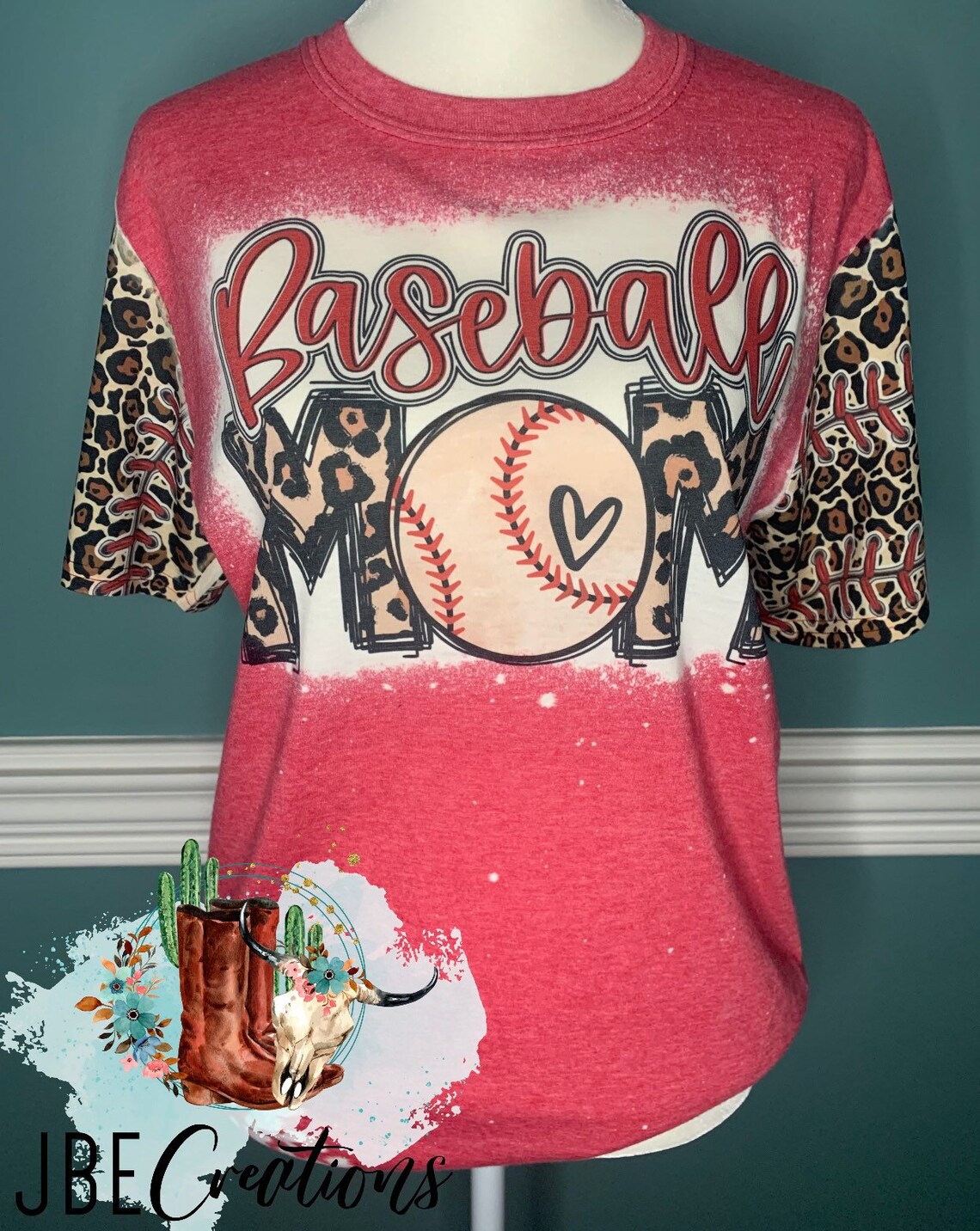 Baseball Mom Bleached Shirt Baseball Mama Shirt Baseball Mom Etsy