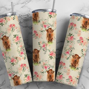 Highland Cow Tumbler, Cow Print Western Tumbler, Cow Tumbler, Christmas Gift for her, Christmas Gift, Country Tumbler