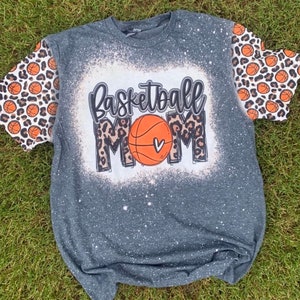 Basketball Mom Bleached Shirt, Basketball Mama t-shirt, Basketball Mom Tee, Bleached shirt, Basketball Shirt