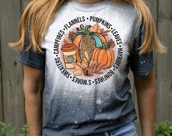 Bleached Fall Tee, Thanksgiving Shirt, Bleached Fall Shirt for women, Fall Shirt Women, Pumpkin Shirt, Cute Fall Shirts, Fall Bleached Shirt