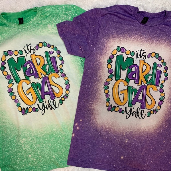 Mardi Gras Shirt, Mardi Gras bleached tshirt, Mardi Gras tshirt women, Mardi Gras matching shirts, Mardi gras group shirts