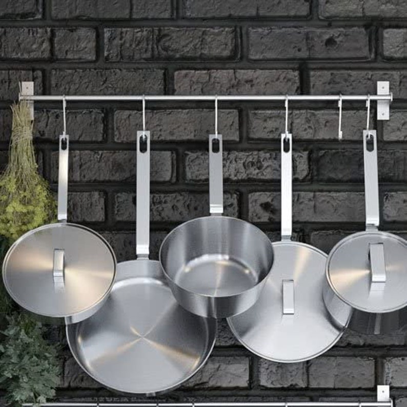 Stainless Steel Kitchen Organizer Set 31.5 for Hanging Pots and Pans