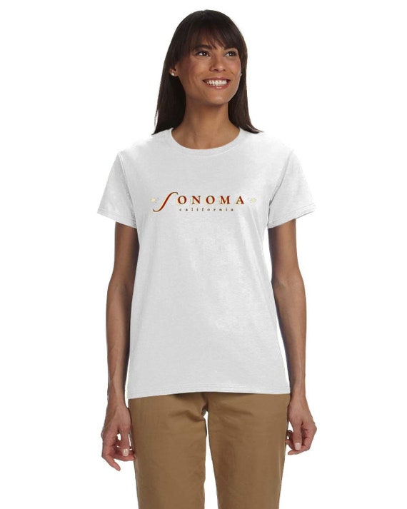 Sonoma Woman's Heavy Cotton T-shirt Wine Country Posters Art